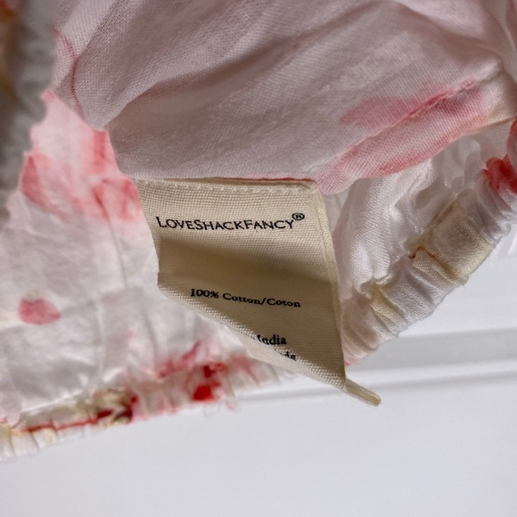 LoveShackFancy Elaina Cherry Soda Ruffled Crop Top - Picture 6 of 7